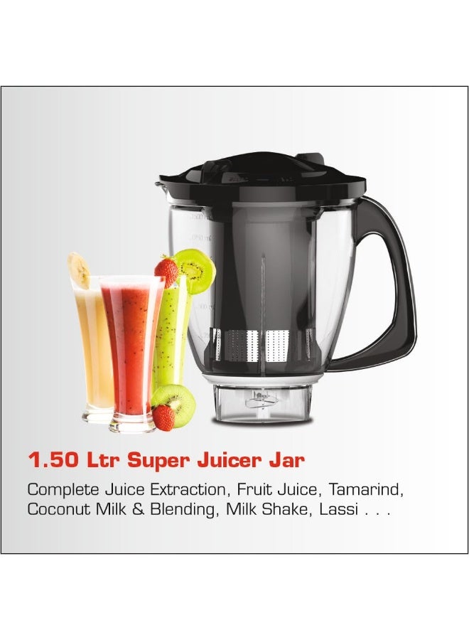 Vidiem Vstar Evo Plus 750 W Mixer Grinder with 4 Jars | Powerful ABS Body | Stainless Steel Blades | Self-Lock Jars | 5 Year Motor Warranty & 2 Year Product Warranty – Blue - Image 3